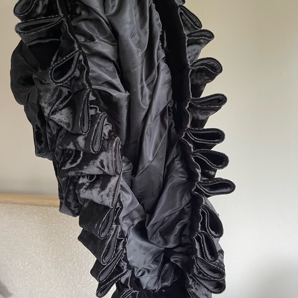 Magda Butrym Black Crystal-Embellished Pleated Velvet Mini Dress – Size 2 - NWT - Picture 10 of 17